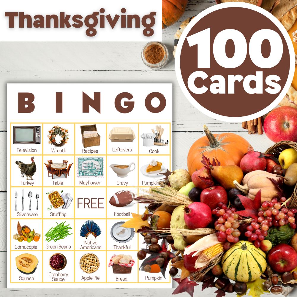 Thanksgiving Bingo For Adults Printable PDF 🦃