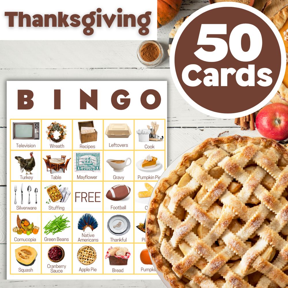 Thanksgiving Bingo For Adults Printable PDF 🦃