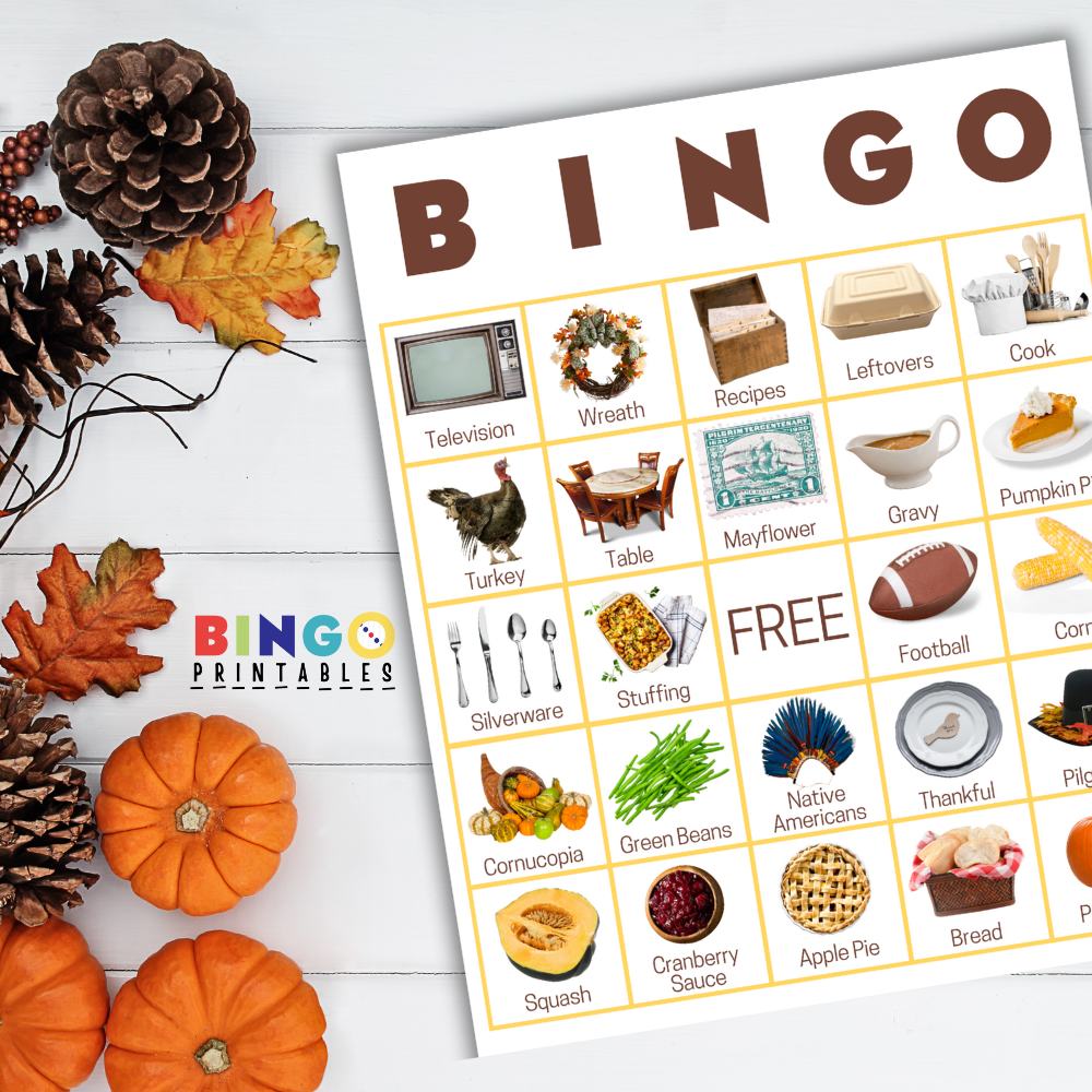 Thanksgiving Bingo For Adults Printable PDF 🦃