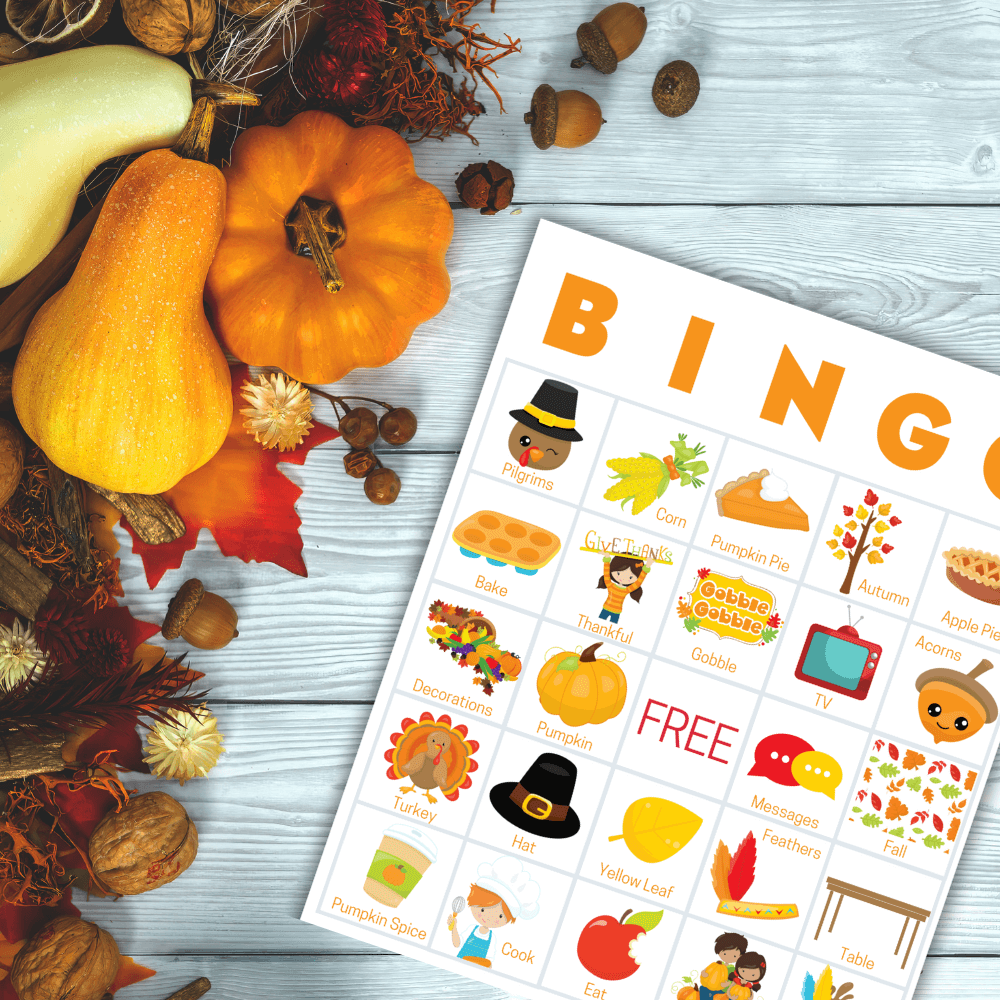 thanksgiving bingo printables game cards