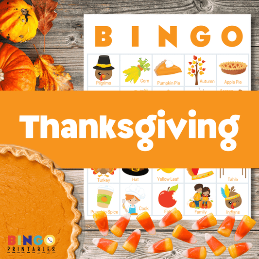 thanksgiving bingo printables pumpkin pie candy corn