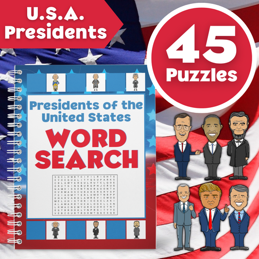 U.S.A. Presidents - Word Search Puzzles 🇺🇸