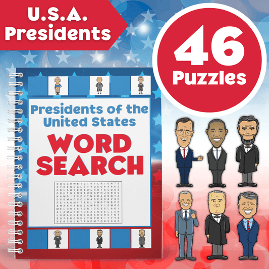 U.S.A. Presidents Word Search Puzzles - 46 American Presidents 🇺🇸