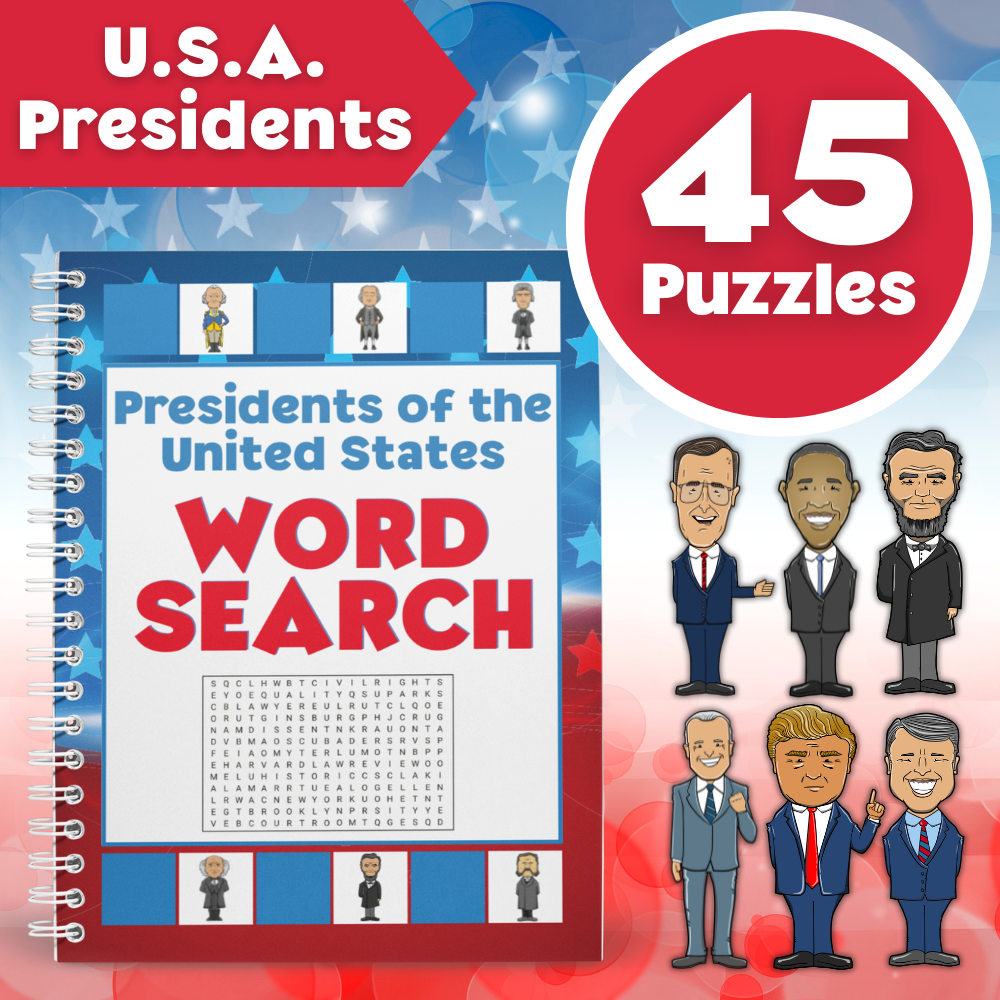 U.S.A. Presidents - Word Search Puzzles 🇺🇸