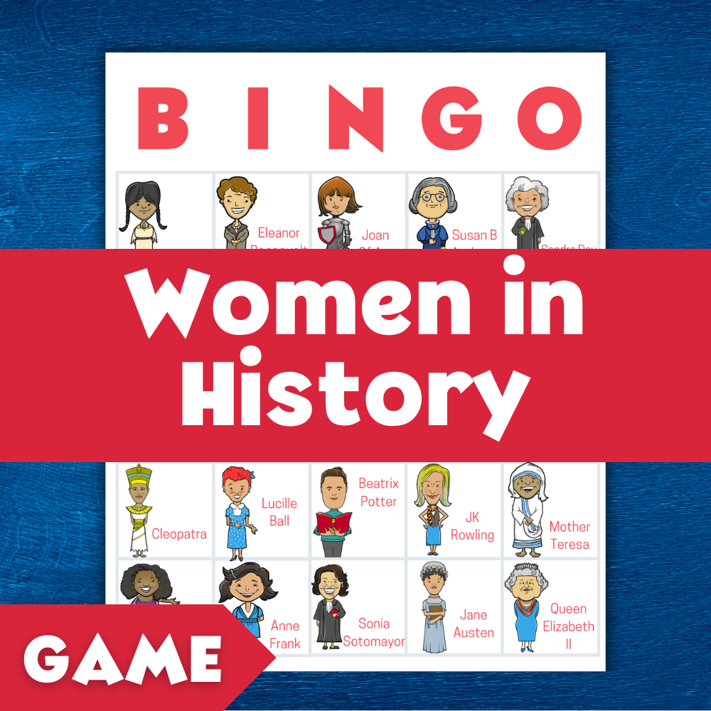 Women in History Bingo Printable Game Cards