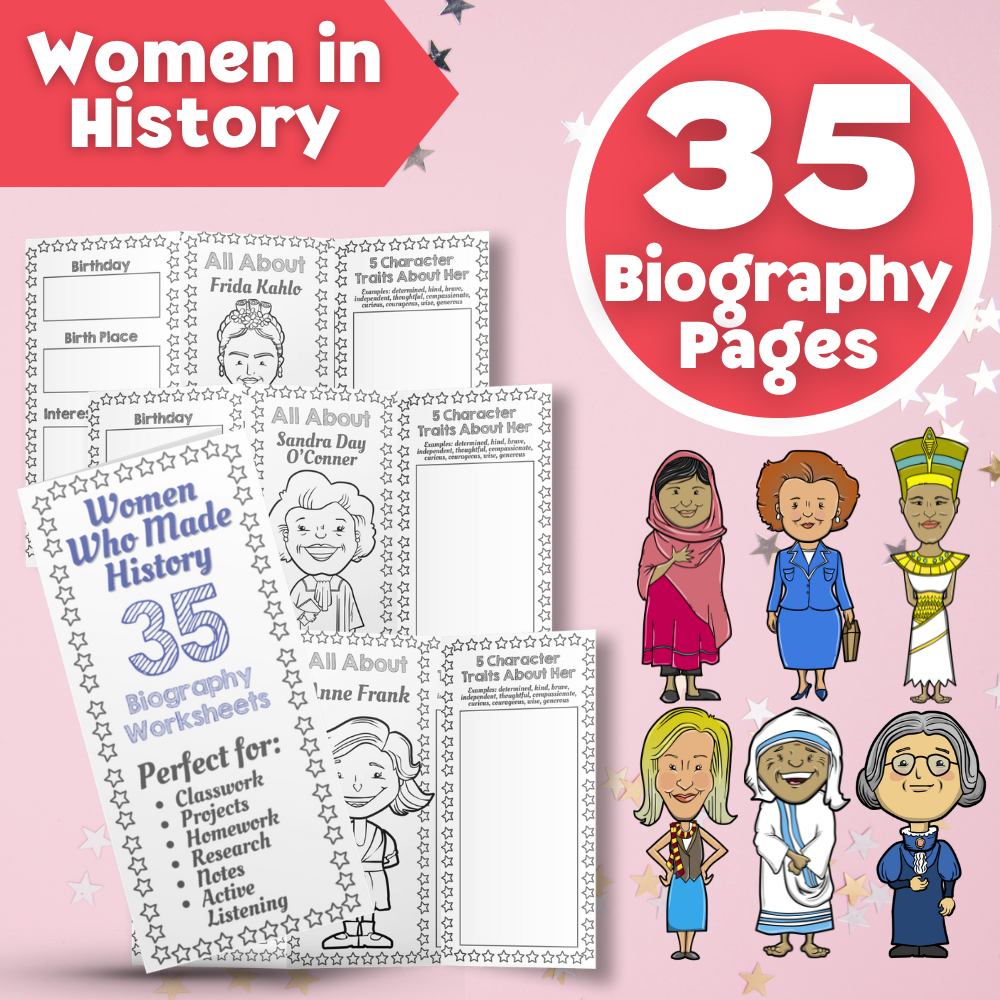 Biography Worksheet Primary Women Who Made History - 35 Biography Worksheets 🎀 – Bingo Printables